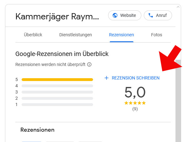 Empfehlen Sie uns gerne an Ihre Freunde weiter bei Google Maps.